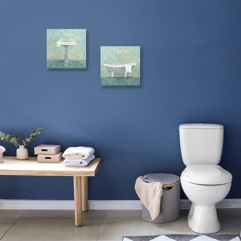 Damask Bath Sink, Damask Bath Tub by Avery Tillmon Canvas Art Prints