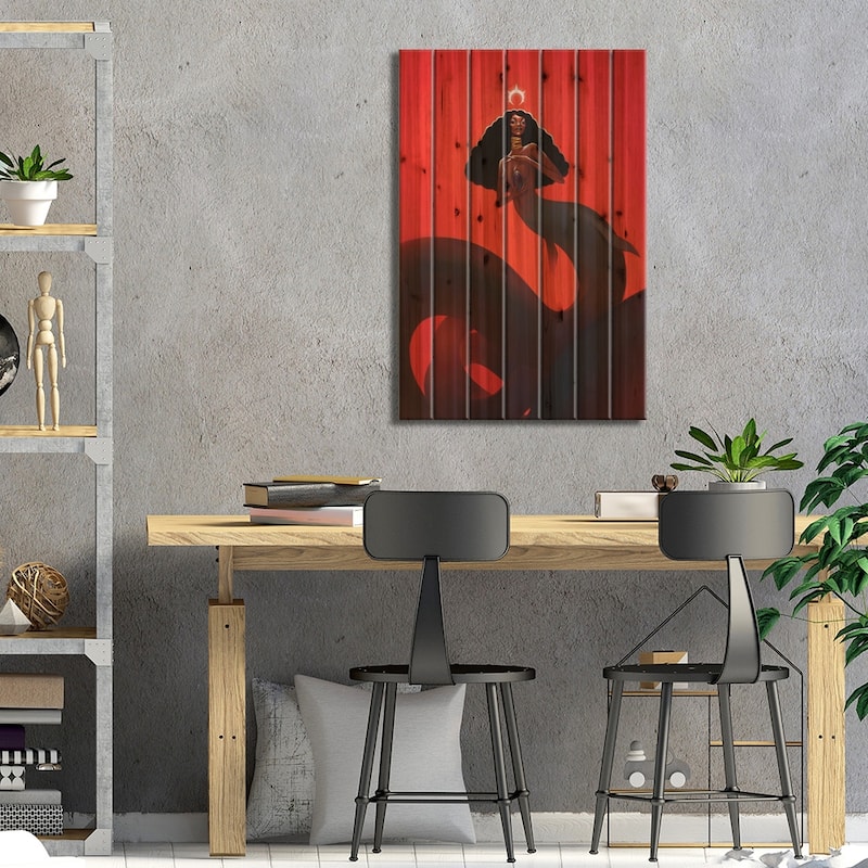 Obsidian Trove Print On Wood by Ejiwa Ebenebe - Multi-Color