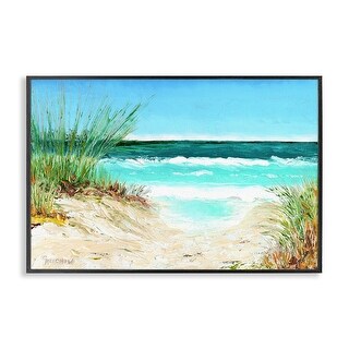 Stupell Tropical Beach View Framed Giclee Art Design By Christine ...