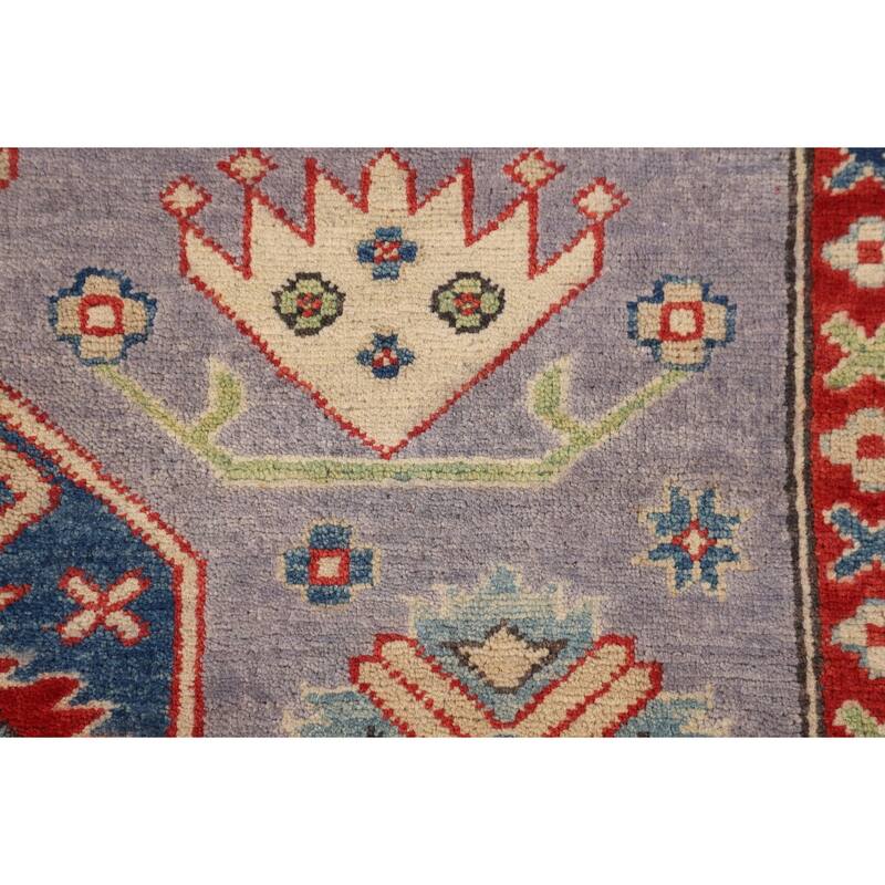 Kazak Oriental Area Rug Handmade Traditional Grey Wool Carpet - 5'0" x 6'8"