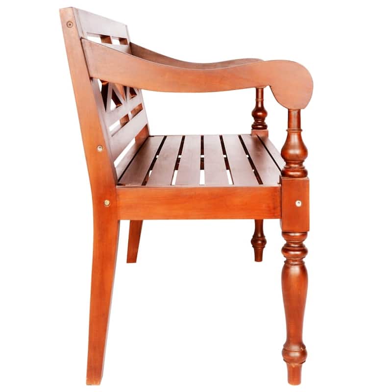 vidaXL Batavia Bench 38.6" Solid Mahogany Wood Dark Brown