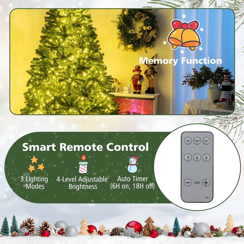 Costway 6/7/8 FT Artificial Christmas Tree with 1528/1098/680 Branch - See Details