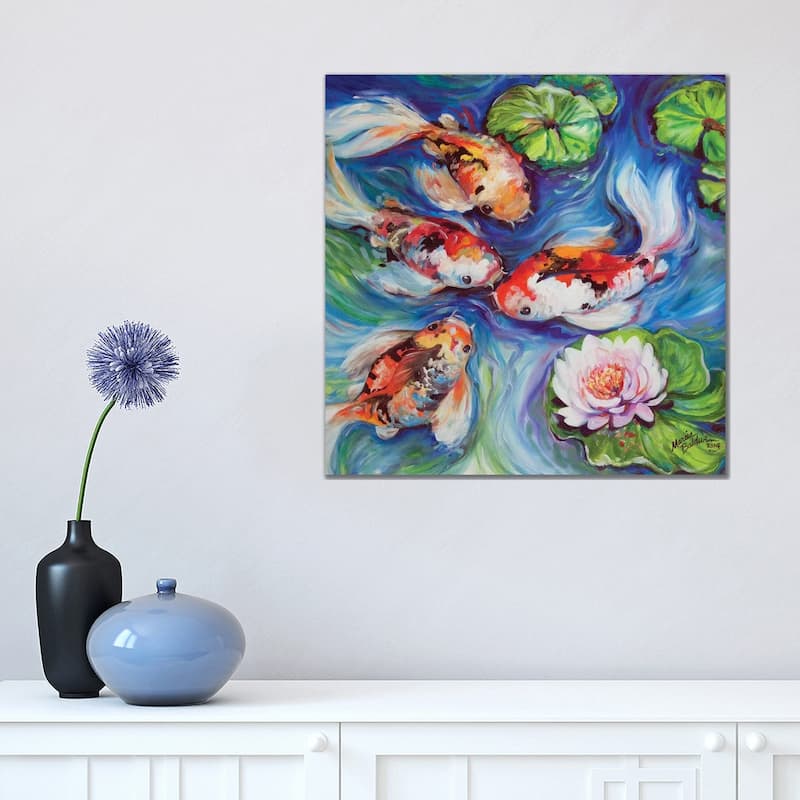 iCanvas "Happiness Koi Dance" by Marcia Baldwin Canvas Print - 18x18x1.5