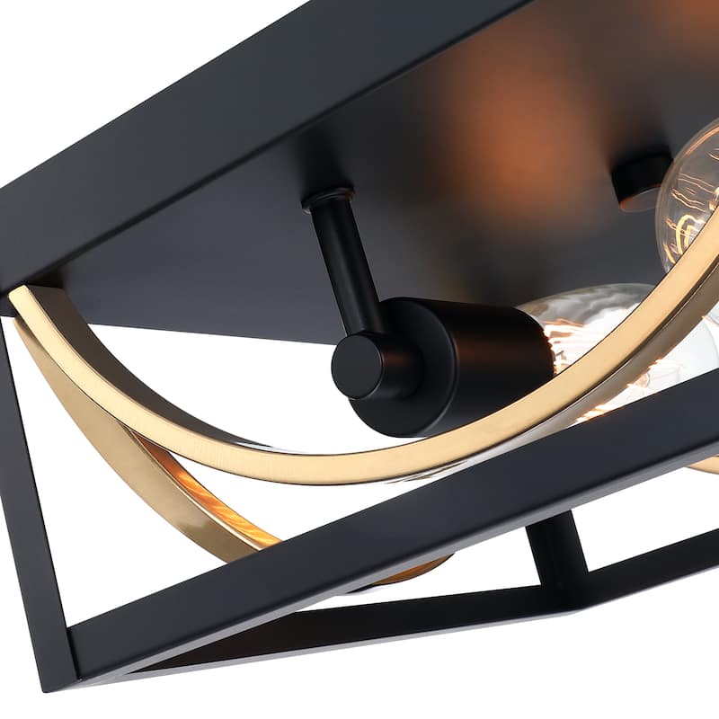 2-Light Flush Mount Ceiling Light Fixture - 11.81"x11.81"x5.51"