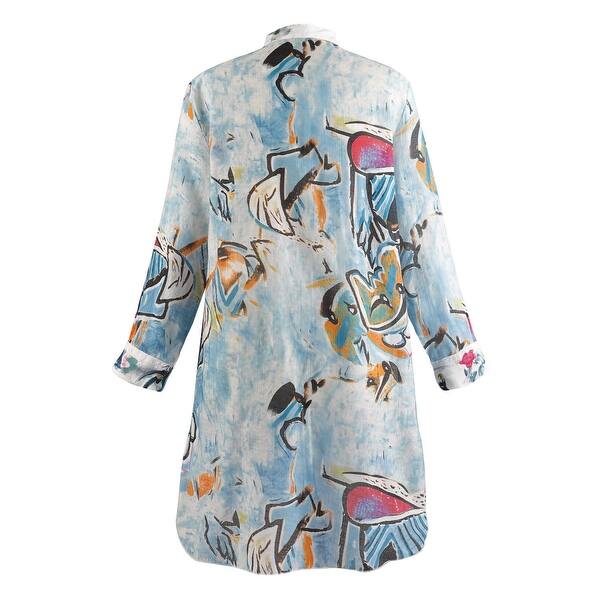 Shop Radzoli Women S Abstract Art Print Tunic Top Button Front