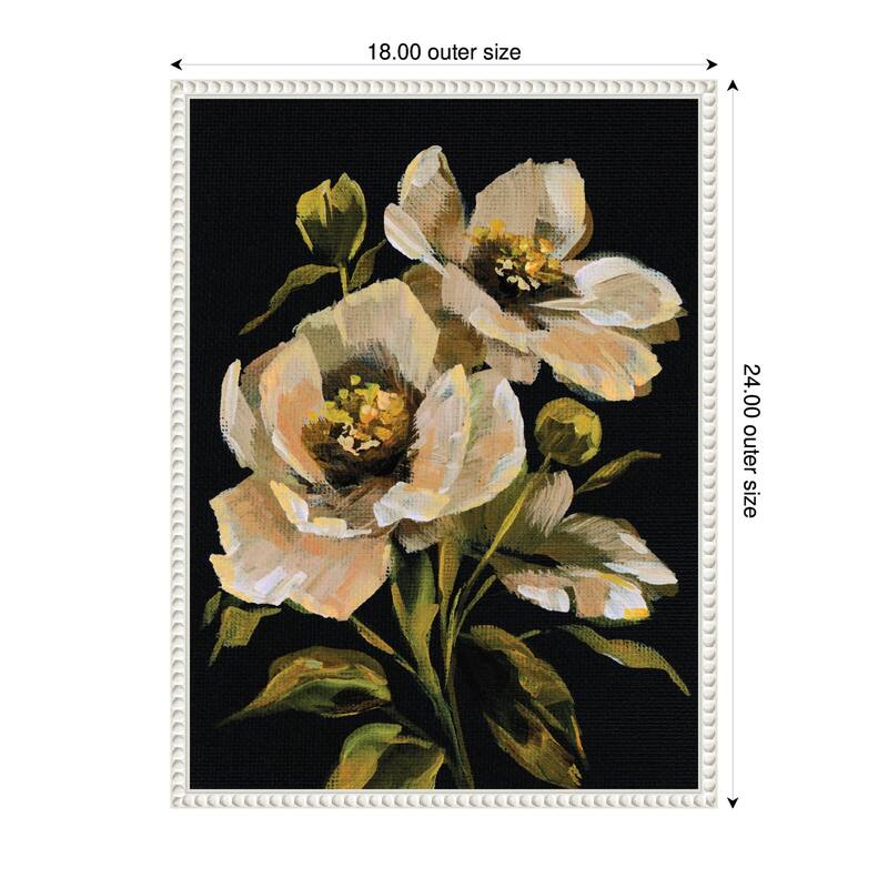 Kate and Laurel Sylvie Moody Floral 8 Framed Canvas by Annie Quigley