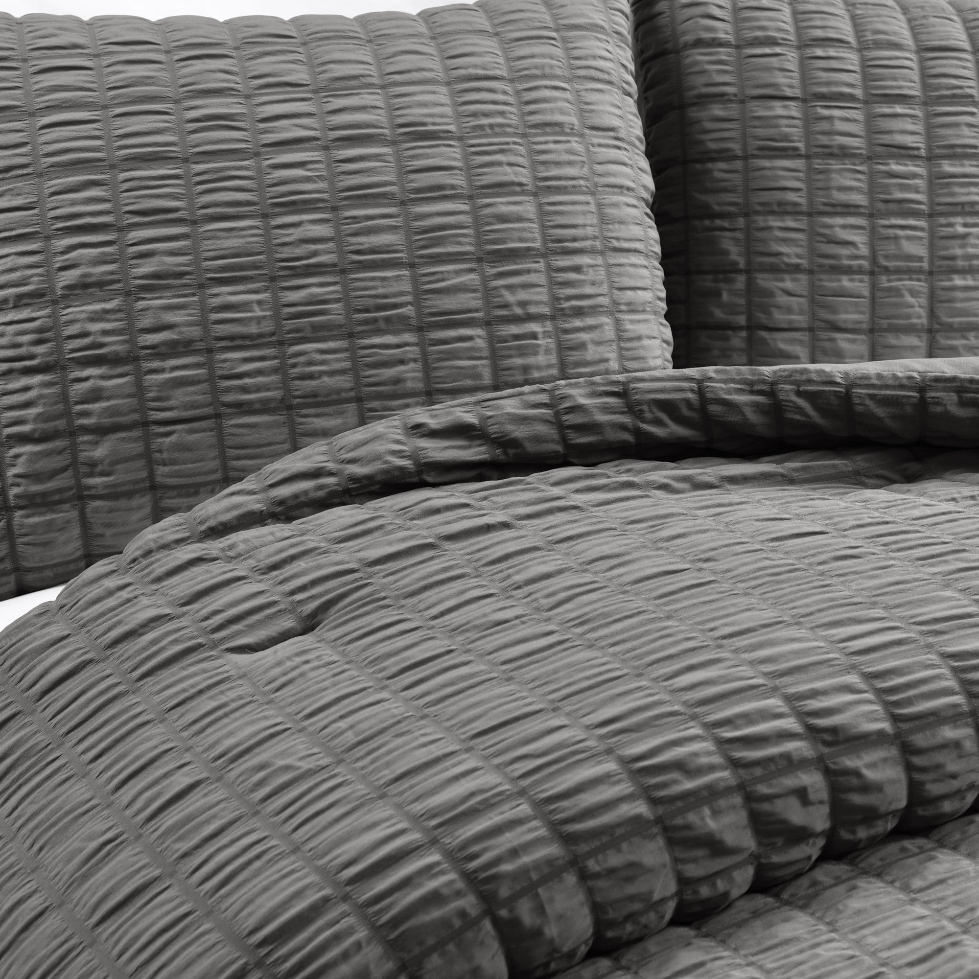 Crinkle Textured Dobby Comforter Set, Lush Decor