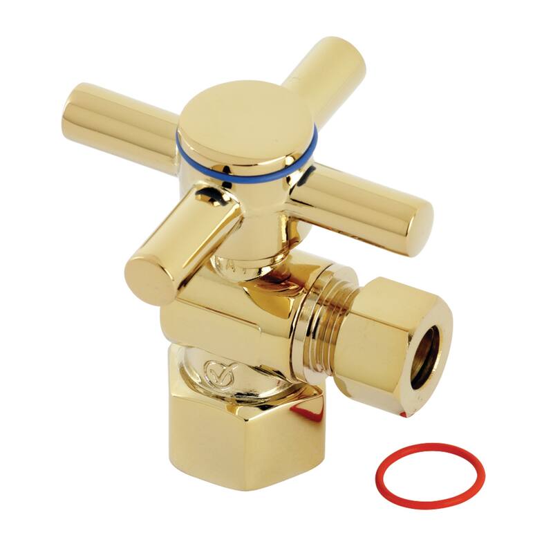 Kingston Brass Concord 1/2" FIP x 3/8" O.D. Comp Quarter-Turn Angle Stop Valve - Polished Brass