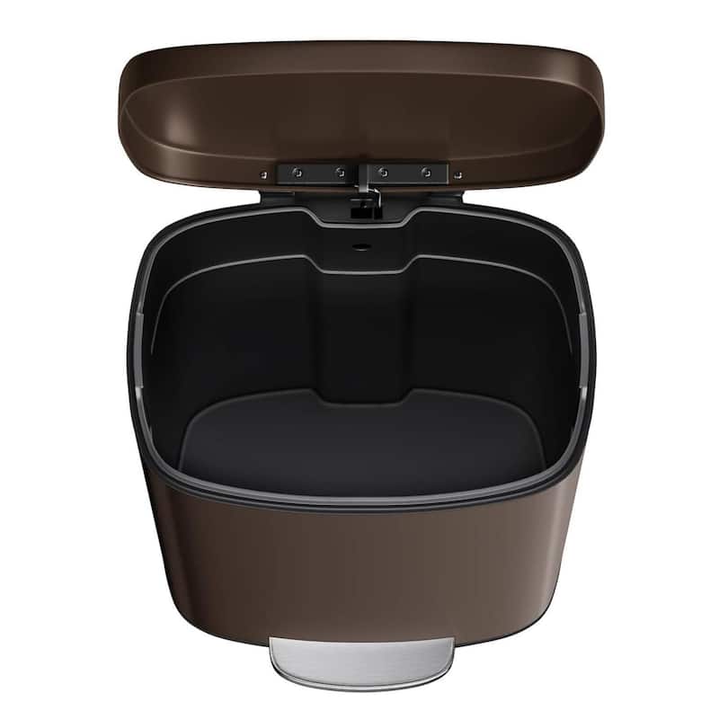 13.2 & 2.6 Gallon Kitchen Trash Can, Step-On Pedal Bins Combo Set