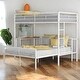 preview thumbnail 42 of 58, Twin Over Full Metal Bunk Bed with Desk, Ladder and Slats