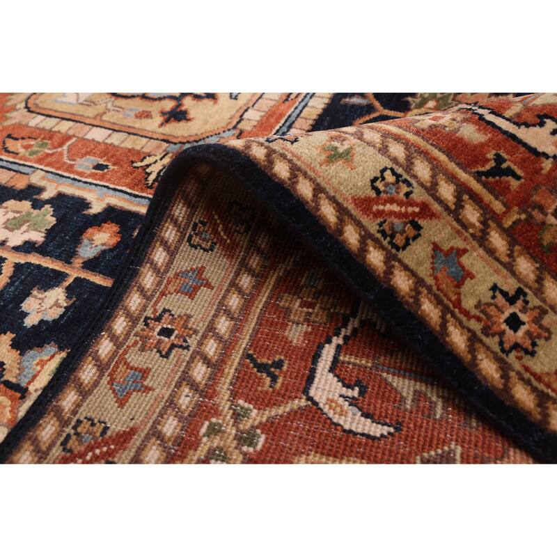ECARPETGALLERY Hand-knotted Jules Sultane Dark Navy Wool Rug - 9'10 x 13'10