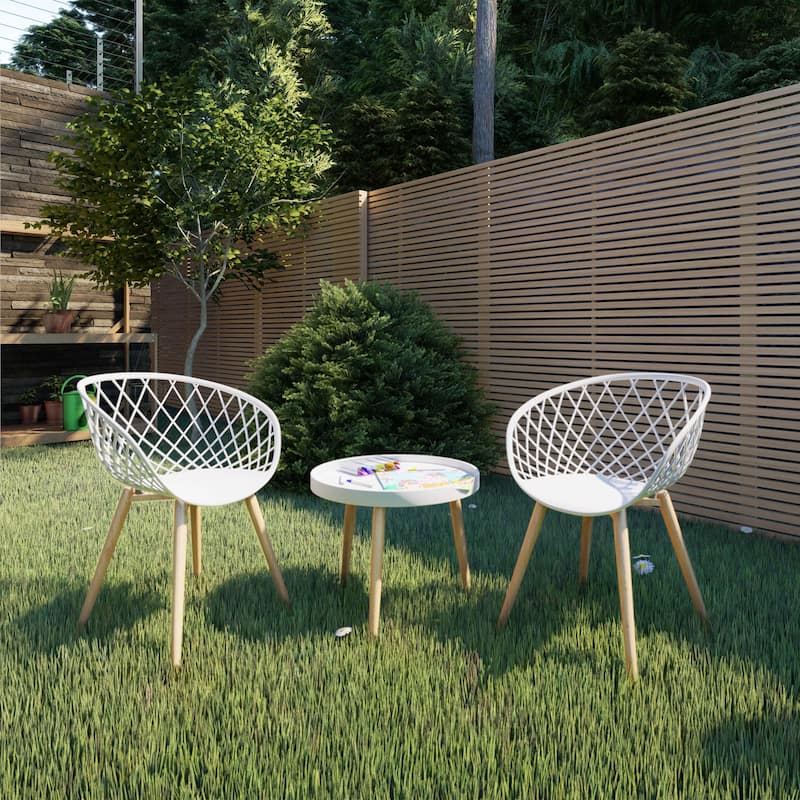 Jamesdar Kurv Mid-Century Modern Lightweight Mini Chair (Set of 2)