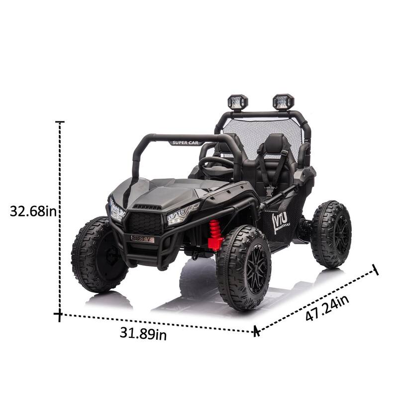 24V Ride On UTV for Kids with Parental Remote, Bluetooth, and LED Lights, 4-Wheel Suspension