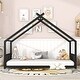 preview thumbnail 42 of 58, Metal House Bed with Roof, Fence, and Back
