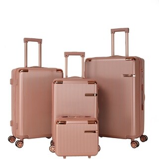 4 Piece Hard Luggage 360 Degrees Dual Rotating Four Wheel Luggage - Bed ...