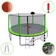 preview thumbnail 6 of 5, 16FT Green Outdoor Trampoline with Enclosure, soccer goal