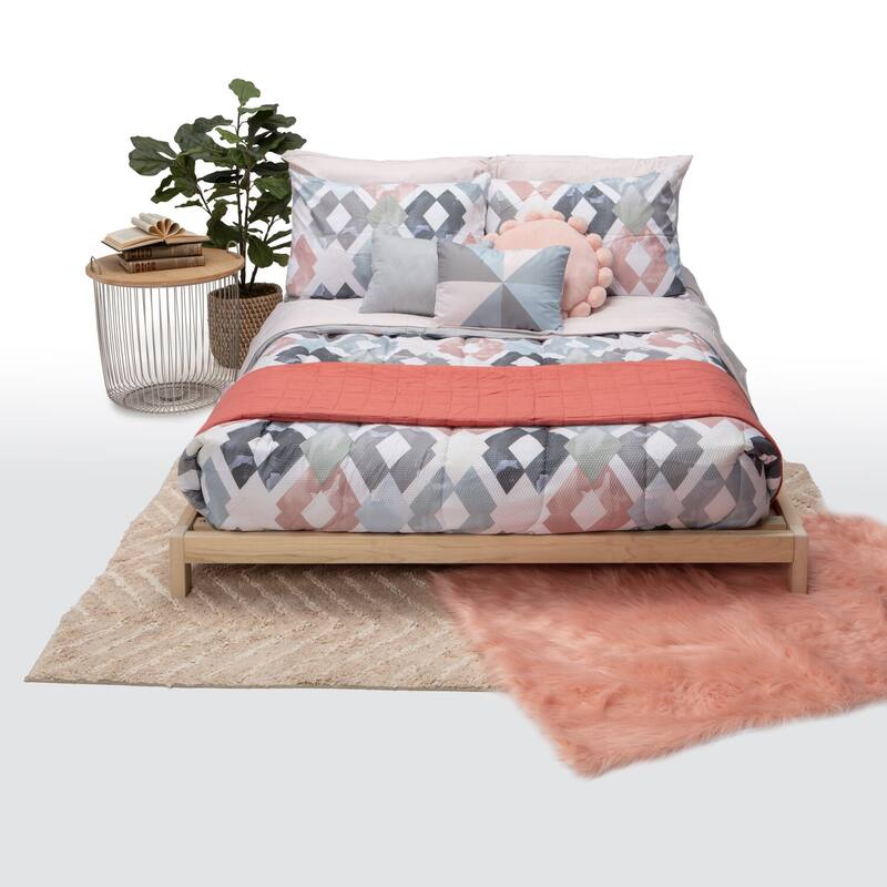 Full Size Platform Bed Frame - Solid Wood Bed - Modern Minimalist Design - Global