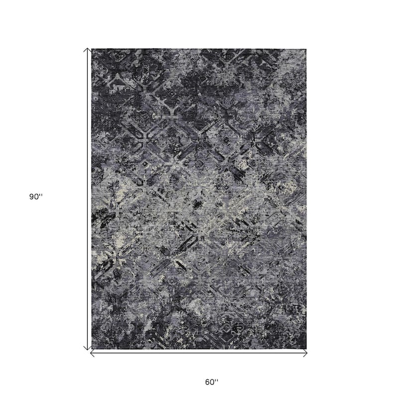 HomeRoots Geometric Transitional Rectangle Outdoor Rug