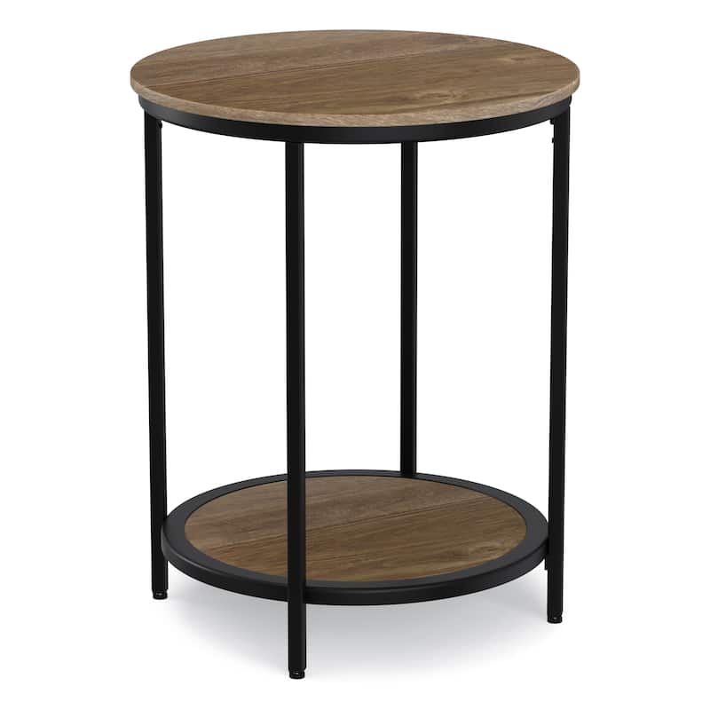 WYNDENHALL Alrich Industrial 18 inch Wide Metal Round Accent Side Table - 18 W x 18 D x 24 H