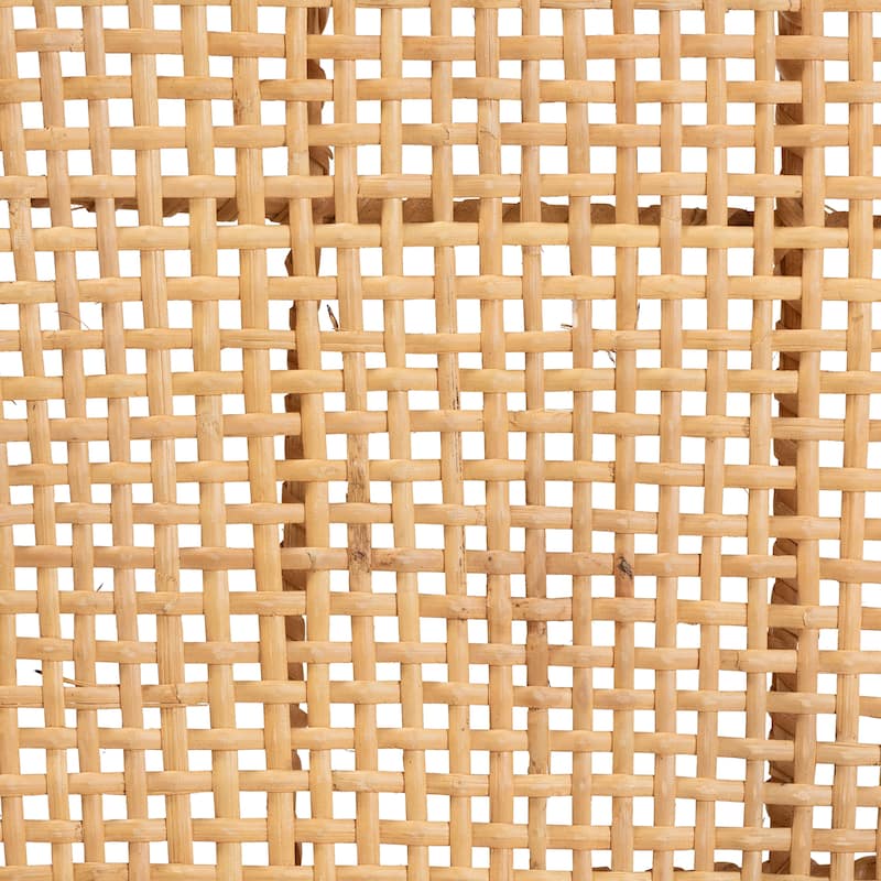 Moscow Modern Bohemian Natural Brown Rattan and Wood Counter Stool