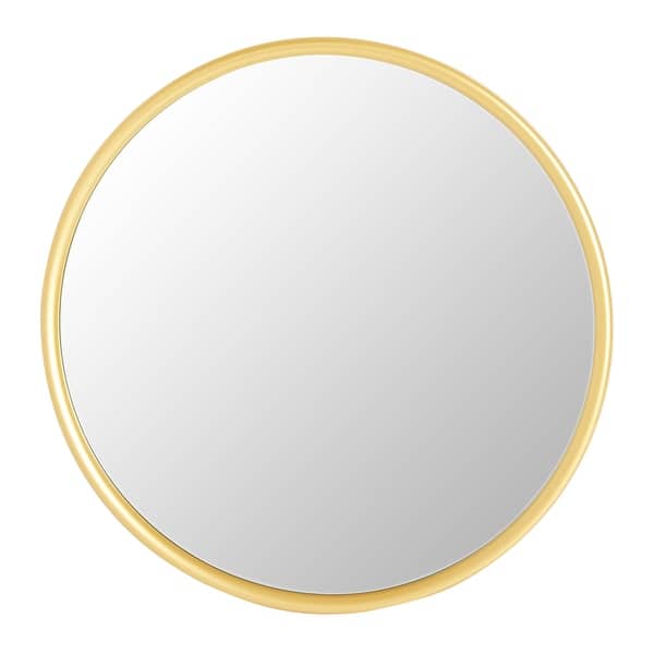 slide 2 of 5, Round Metal Wall Mirror, Gold Finish
