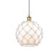 Option Brushed Brass / White Glass with White Rope