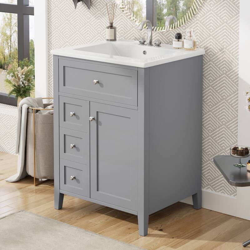 Modern Bathroom Vanity with Abundant Storage and Sturdy Construction