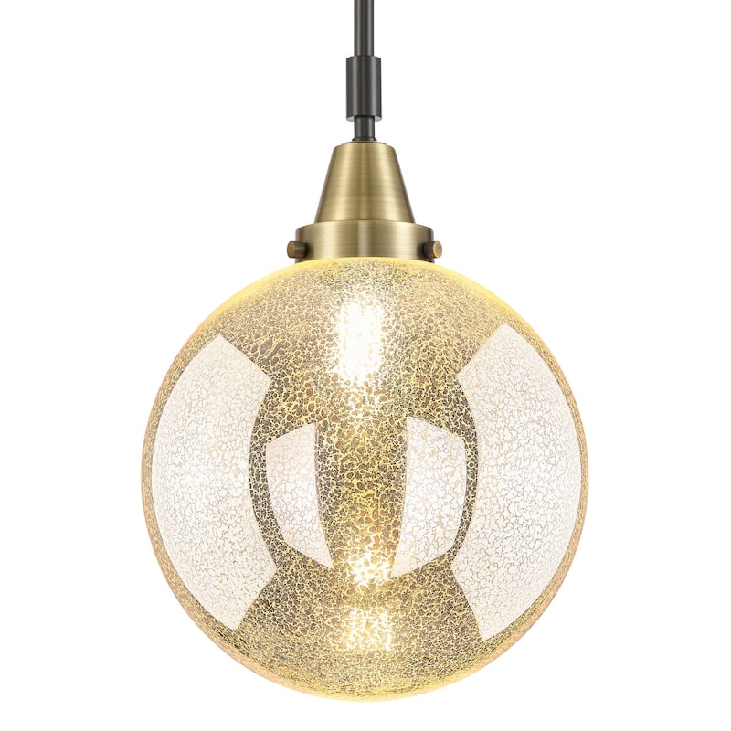 Innovations Lighting 447-1S-G208-10 Beacon 10" Wide Mini Pendant with - Black Antique Brass