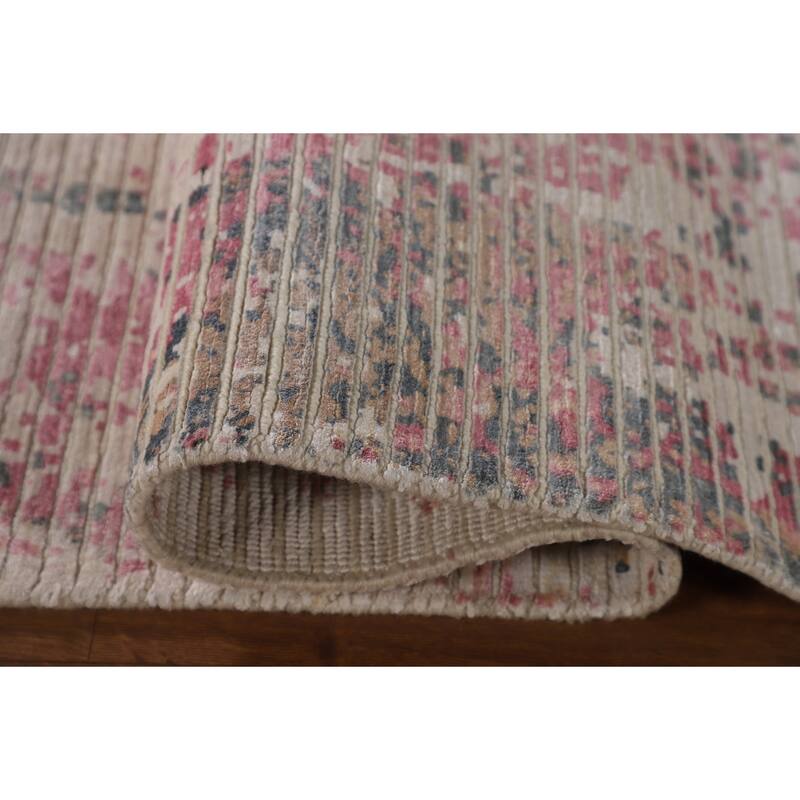 Abstract Modern Area Rug Hand-Knotted Wool Carpet - 6'6"x 9'7"