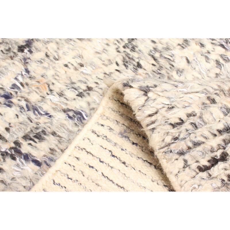 ECARPETGALLERY Hand-knotted Tangier Dark Grey Wool Rug - 5'1 x 8'2