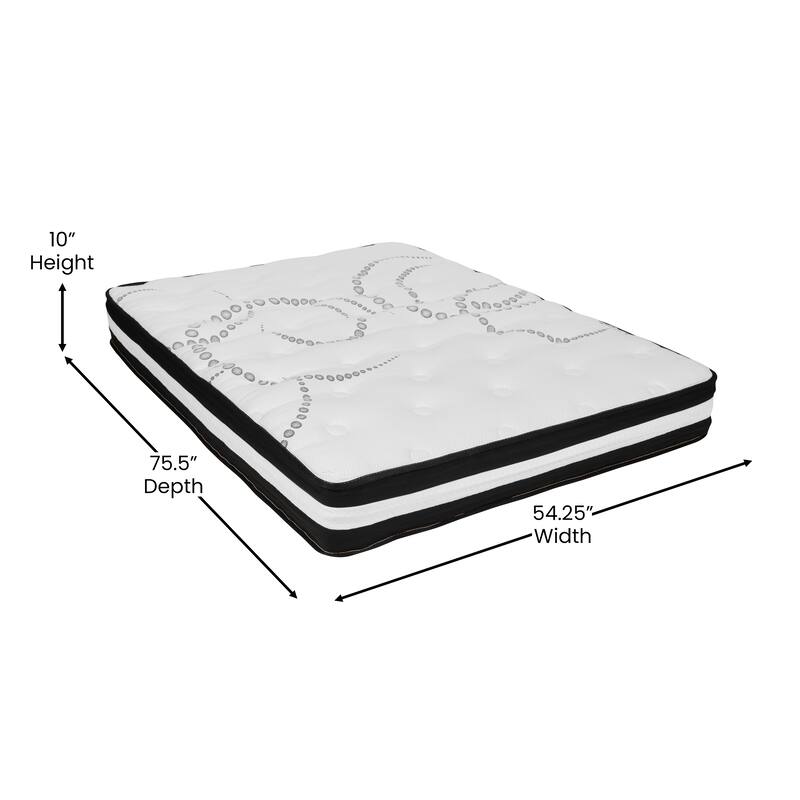 Platform Bed Frame; Pocket Spring Mattress & Memory Foam Topper