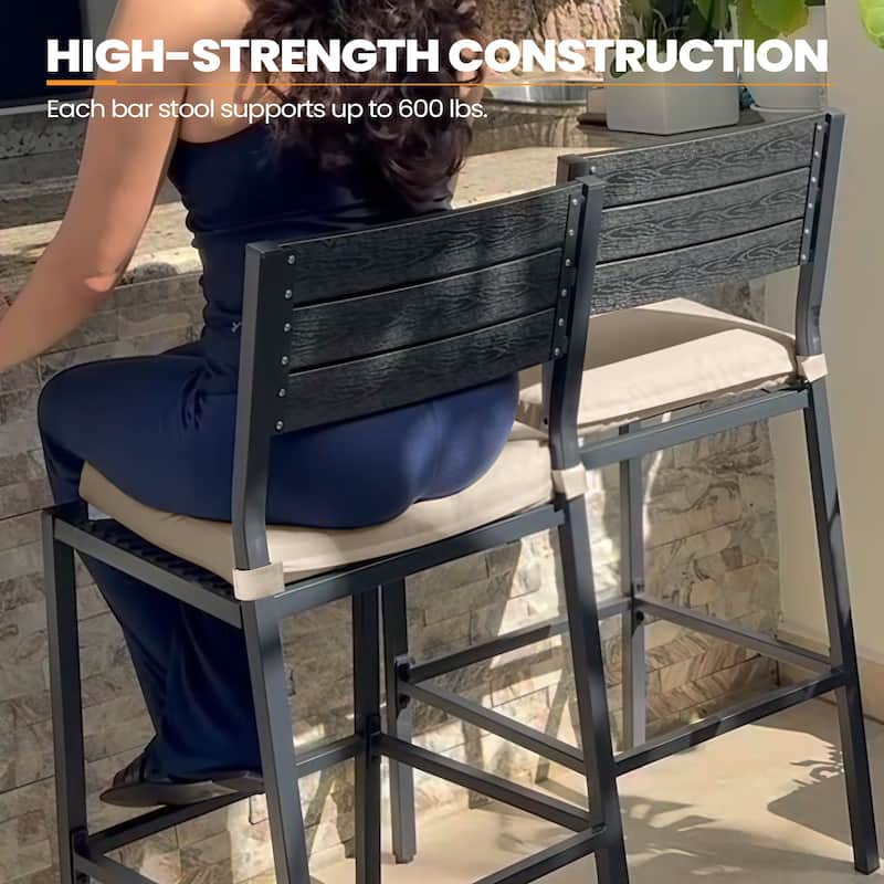 Outdoor Barstool Counter Height Bar Stools with Cushion - see picture