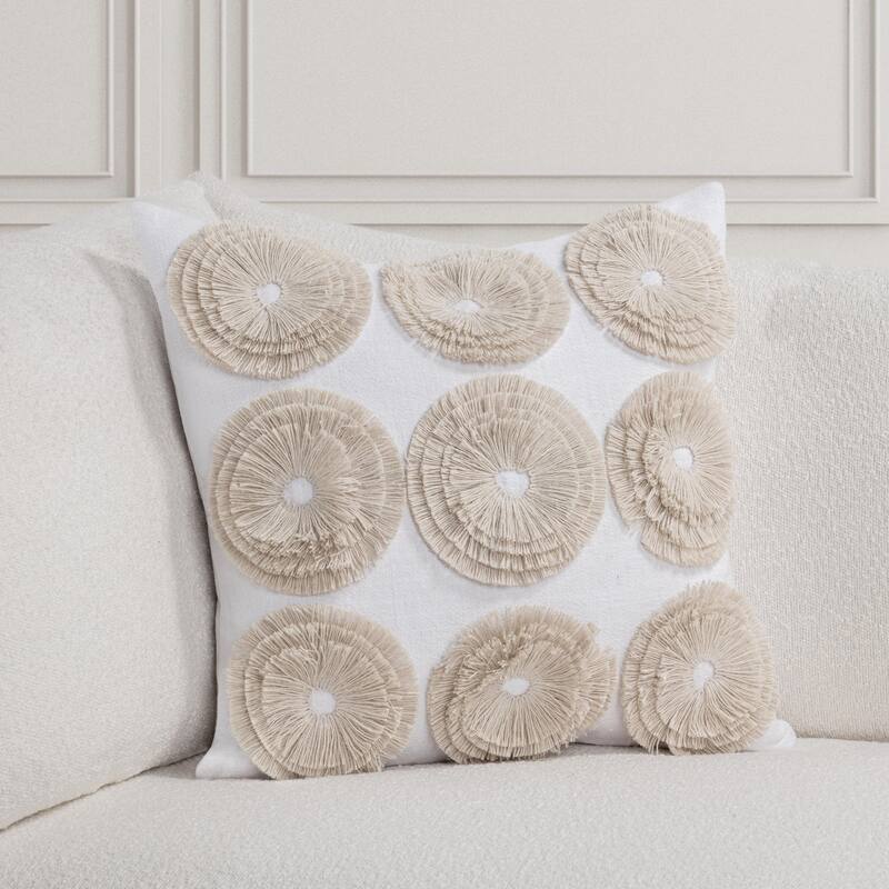 Villa by Classic Home Halston 22" Cotton Linen Blend Throw Pillow - Ivory