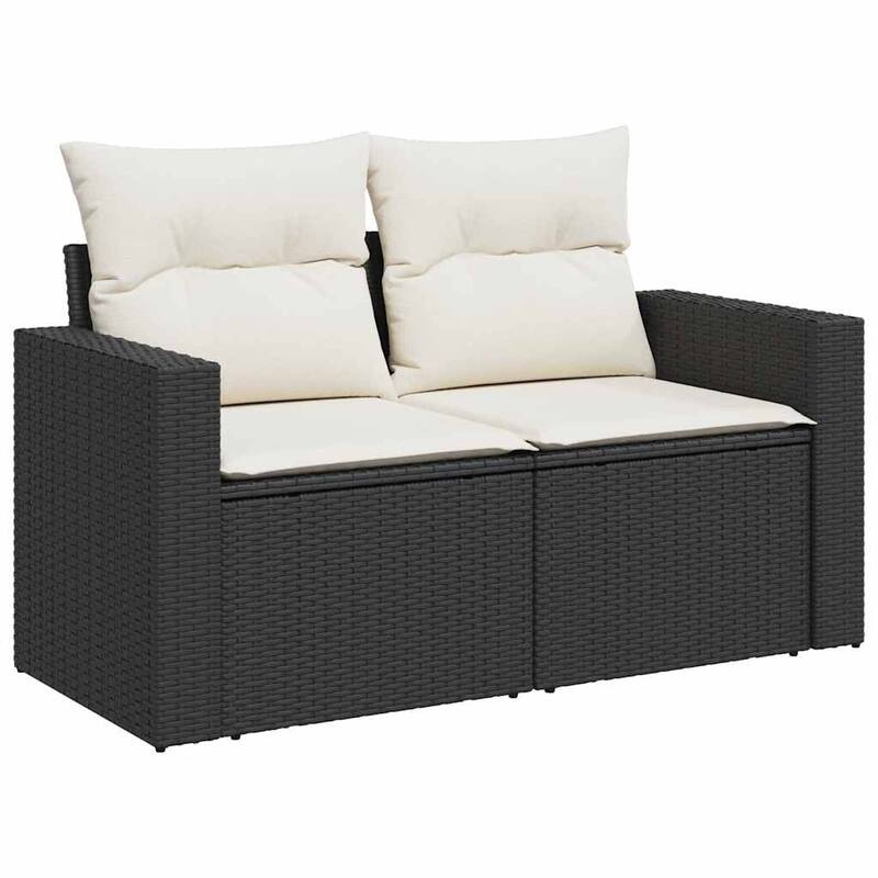 vidaXL Patio Sofa Set with Cushions Modular Outdoor Seating 8 Piece Poly Rattan - 21.7 x 39.4 x 28.7