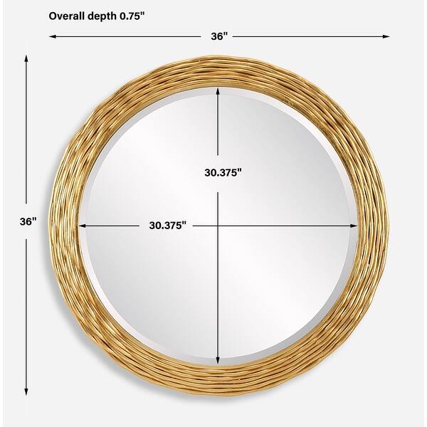 Uttermost 08193 Celeste 36" Diameter Circular Framed Bathroom Mirror