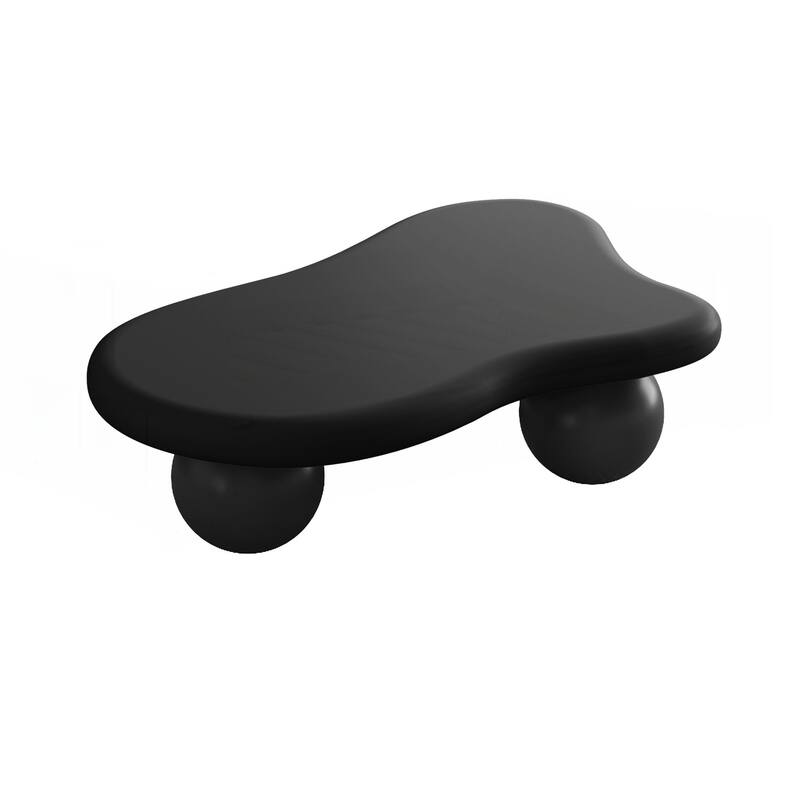 40 Inch Cloud Shaped Coffee Table with 3 Ball Legs