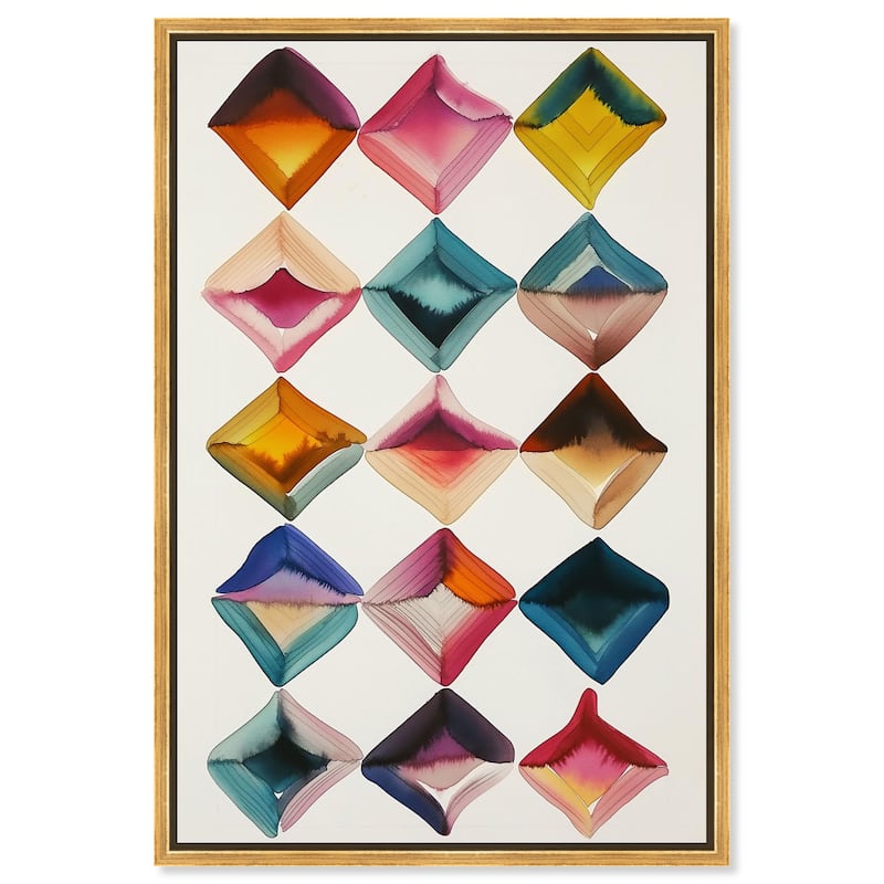 Diamond Grid Canvas by Art Remedy - 16" x 24" - Gold