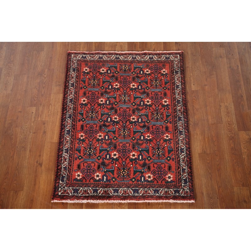 Geometric Shiraz Persian Square Area Rug Handmade Wool Carpet - 2'8"x 3'5"