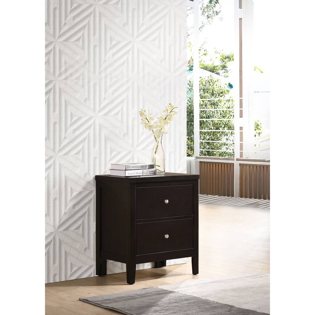 Cappuccino 2-Drawer Rectangular Nightstand