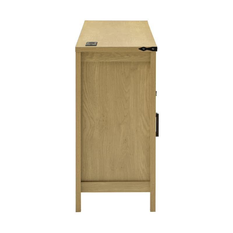 59" Modern 4 Doors Sideboard Buffet with Power Outlets and Adjustable Shelves