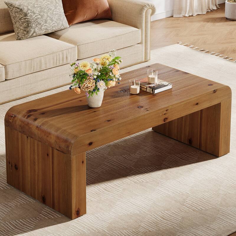 Mid-Century Modern Solid Wood Coffee Table, Center Tea Table, Living Room Accent Table