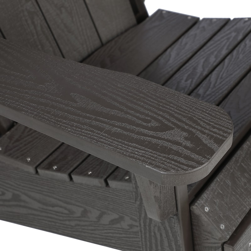 Hurley Folding Poly Adirondack Chair with Pull-out Ottoman (Set of 2)