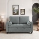 preview thumbnail 42 of 140, 3-in-1 Corduroy Sleeper Sofa Pull-Out Bed Convertible Adjustable Loveseat with USB Port