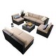 preview thumbnail 6 of 15, Outdoor Rattan Wicker 8-piece Patio Furniture Sectional Sofa Set - 8-Pieces Sets