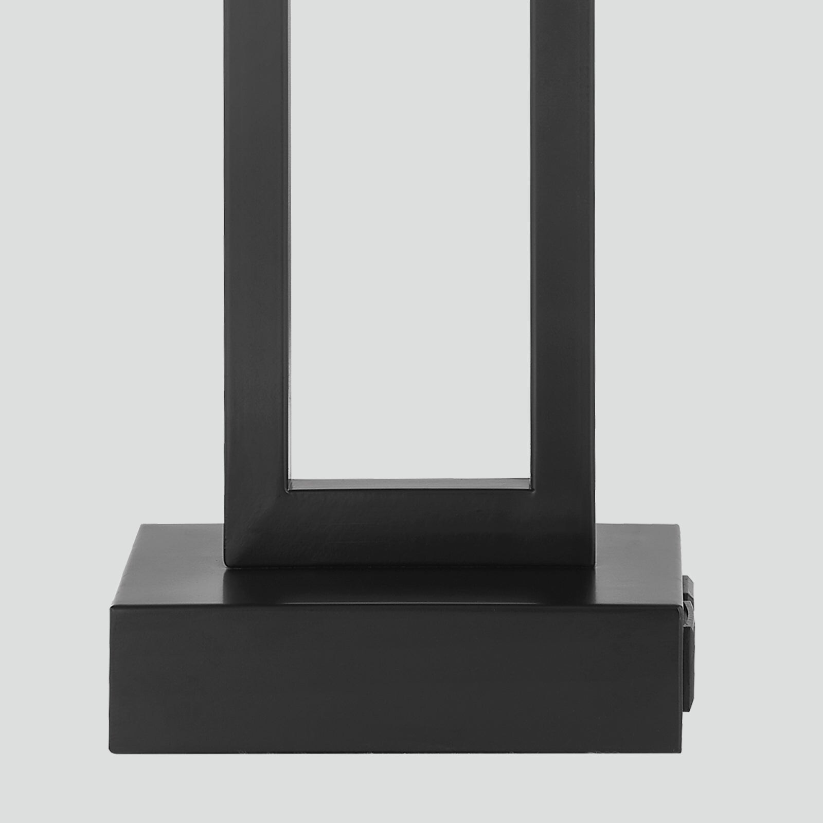 Black Metal Table Lamp with Door-frame Style White Shade