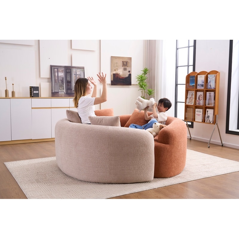 Single S-Curved Chenille Sofa Chair, No Assembly