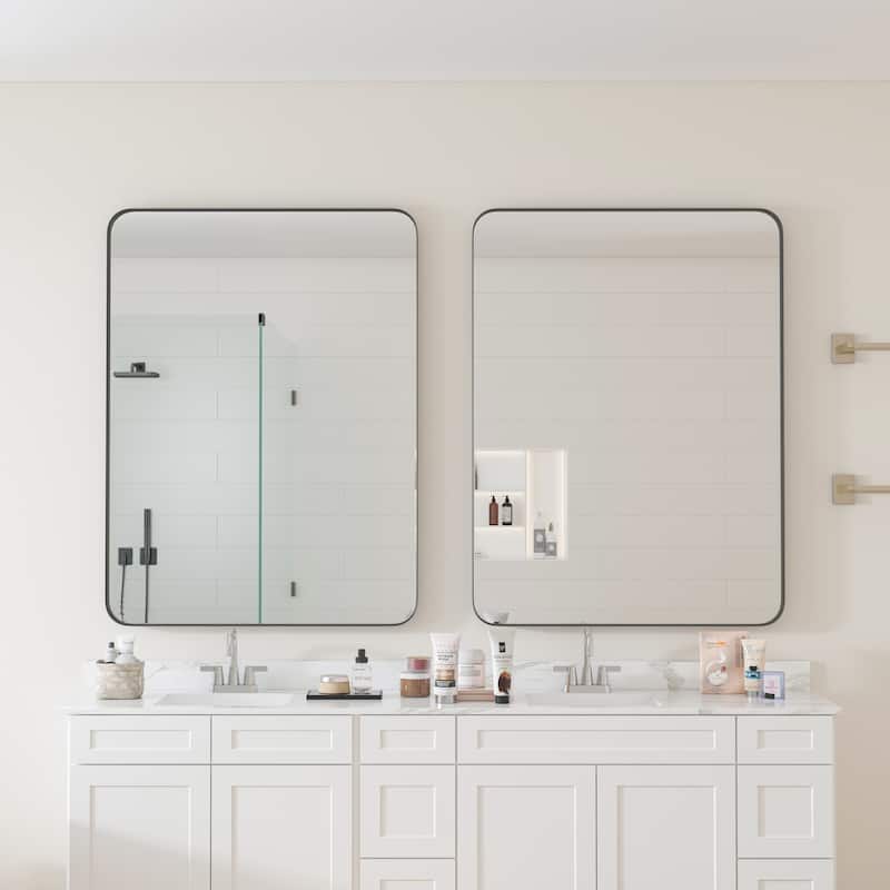 Laro Modern Metal Framed Wall Mirror by GDFStudio