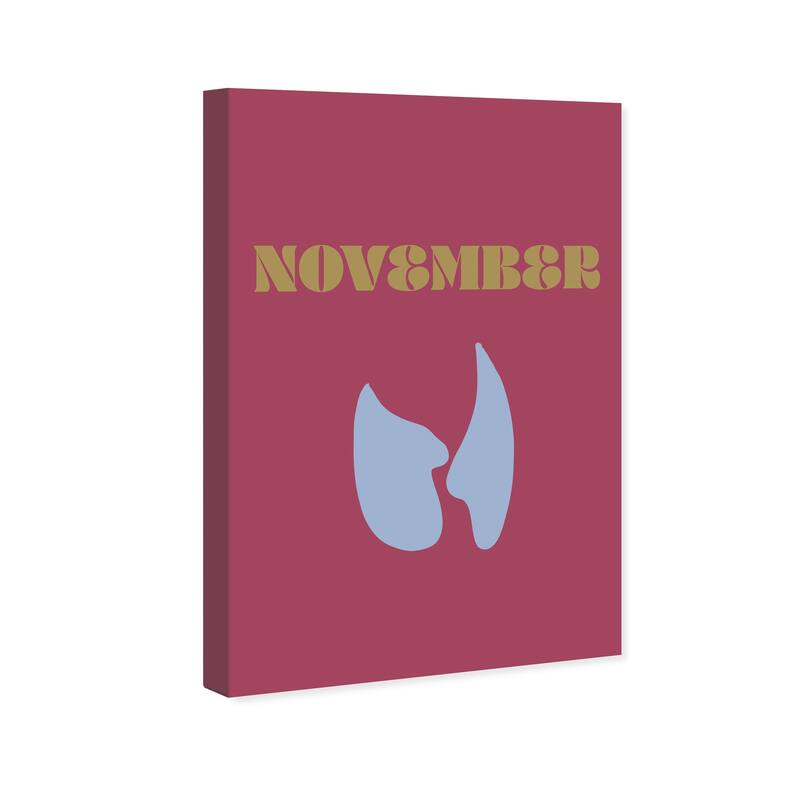 Wynwood Studio Canvas Typography and Quotes November Simple Nature Purple Modern & Contemporary Wall Art Canvas Print