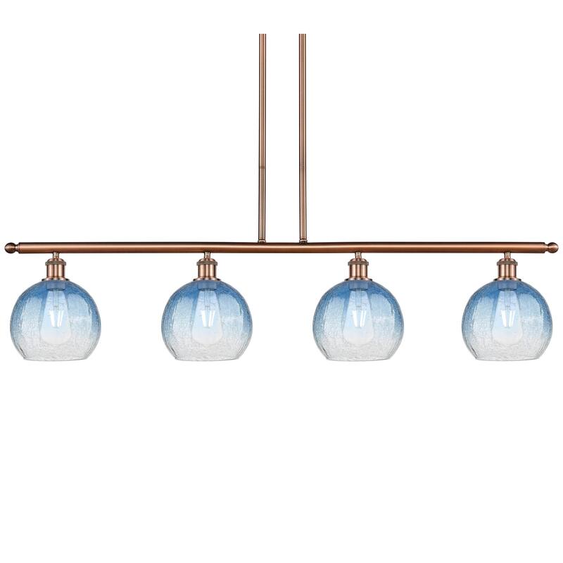 Innovations Lighting 516-4I-11-48 Brookhaven Globe Linear Brookhaven - Antique Copper / Sapphire Blue