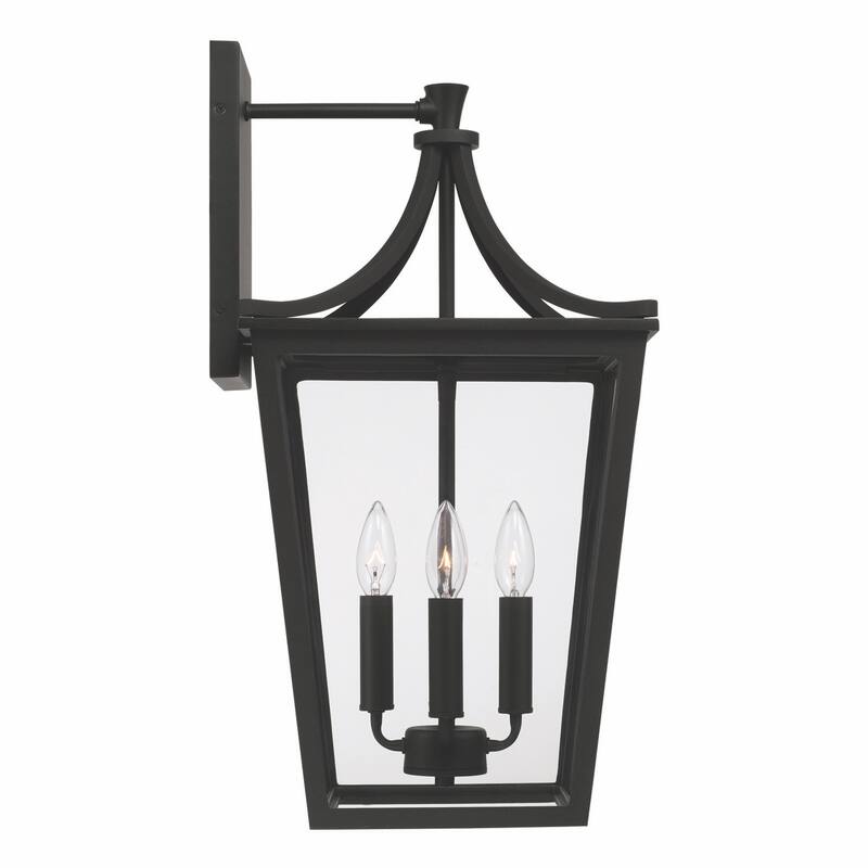 Adair Black Outdoor Wall Lantern w/ Clear Glass